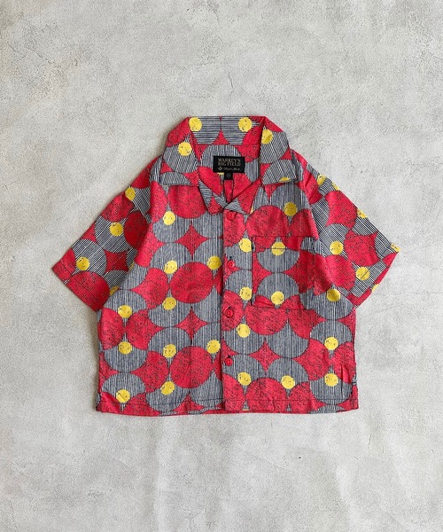 BIG FIELD（ビッグフィールド）の「総柄オープンカラーシャツ（90～150cm）（シャツ/ブラウス・キッズ・チャコール/ネイビー/レッド/ライトブルー・90/100/110/120/130/140/150）」の6枚目の写真