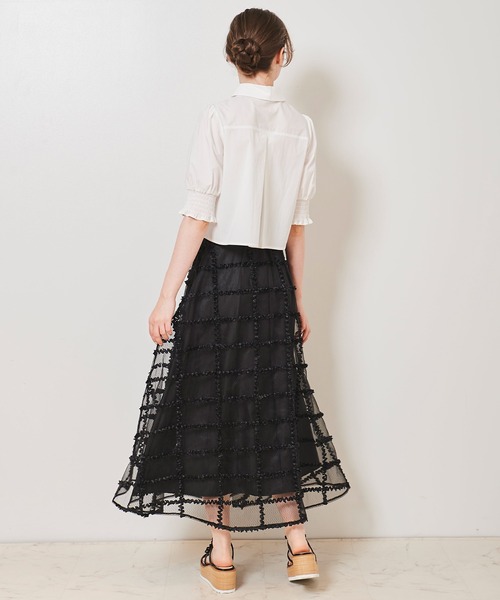 31 Sons de mode(トランテアン ソン ドゥ モード)の「チェックチュールスカート(スカート・レディース・ピンク/ブラック/オフホワイト・36/38)」の13枚目の写真