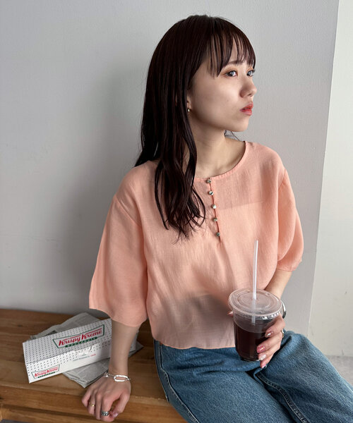 セール】【新色追加!/WEB限定】前後2WAYシアー金ボタンプル