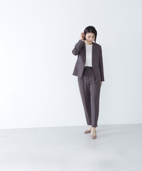 NATURAL BEAUTY BASIC(ナチュラルビューティーベーシック)の「◇<Peストレッチツイルセットアップ>ノーカラージャケット(ノーカラージャケット・レディース・ネイビー/チャコールグレー・LARGE/MEDIUM/SMALL)」の22枚目の写真