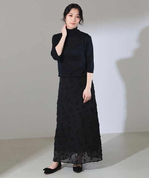 sheller  ハーフスリーブタートルニット 中古・古着通販】sheller (シェリエ) half sleeve stitch knit tops