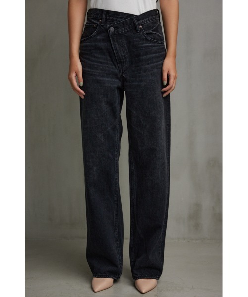 AZUL by moussy(アズールバイマウジー)の「AZUL DENIM/オーバーラップデニム(デニムパンツ・レディース・ブルー/ライトブラック・MEDIUM/SMALL)」の13枚目の写真