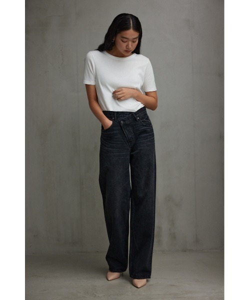 AZUL by moussy(アズールバイマウジー)の「AZUL DENIM/オーバーラップデニム(デニムパンツ・レディース・ブルー/ライトブラック・MEDIUM/SMALL)」の20枚目の写真