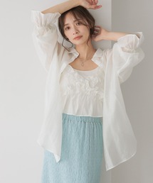 mysty woman | フリルキャミSETシアーシャツ　135592(シャツ/ブラウス)