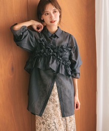 mysty woman | フリルキャミSETシアーシャツ　135592(シャツ/ブラウス)