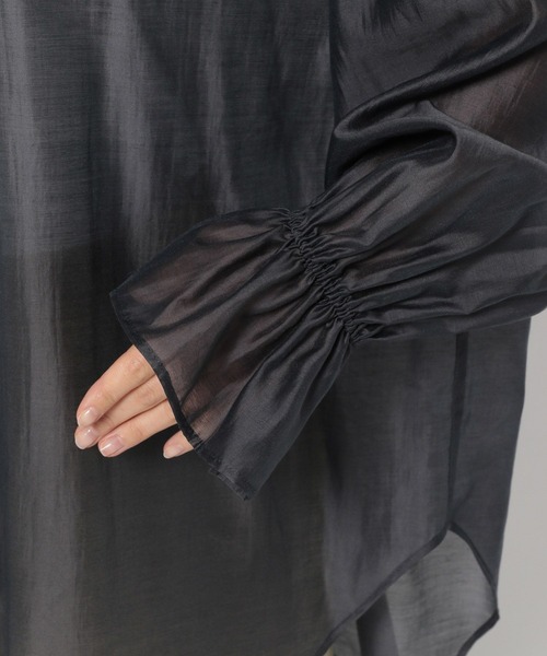 mysty woman（ミスティウーマン）の「フリルキャミSETシアーシャツ　135592（シャツ/ブラウス・レディース・グリーン/チャコールグレー/オフホワイト・FREE）」の12枚目の写真