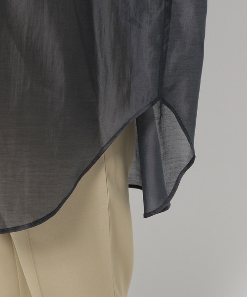 mysty woman（ミスティウーマン）の「フリルキャミSETシアーシャツ　135592（シャツ/ブラウス・レディース・グリーン/チャコールグレー/オフホワイト・FREE）」の11枚目の写真