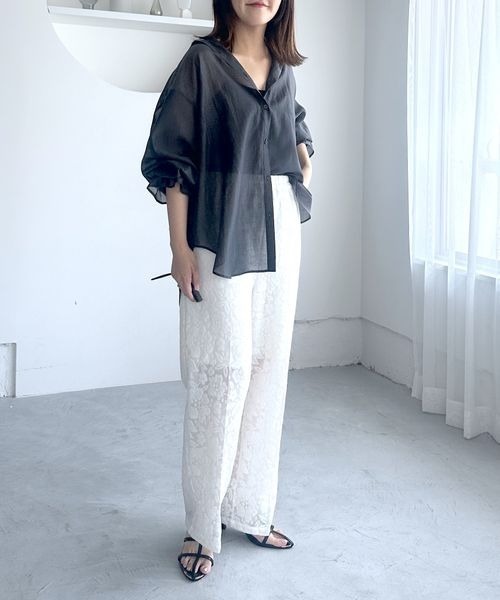 mysty woman（ミスティウーマン）の「フリルキャミSETシアー