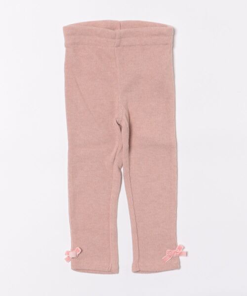 Crescent(クレッセント)の「裾リボン無地レギンス(その他パンツ・キッズ・ピンク/オフホワイト/グレー・90/100/130/110)」の1枚目の写真