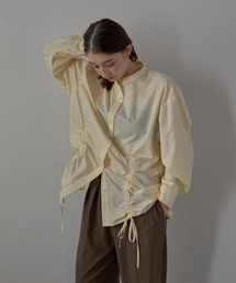 MINERTE | 【MINERTE】front ribbon shirt / フロントギャザーリボンシャツ(シャツ/ブラウス)