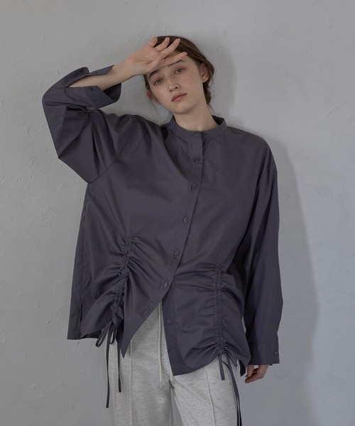 新品 タグ付き MOUSSY フロント リボン ギャザー ブラウス