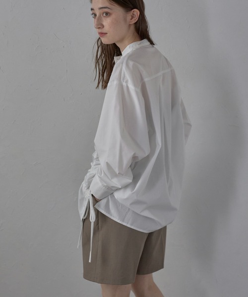 MINERTE(ミネルテ)の「【MINERTE】front ribbon shirt / フロントギャザーリボンシャツ(シャツ/ブラウス・レディース・ベージュ/ライトイエロー/オフホワイト/チャコールグレー・FREE)」の12枚目の写真