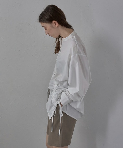 MINERTE(ミネルテ)の「【MINERTE】front ribbon shirt / フロントギャザーリボンシャツ(シャツ/ブラウス・レディース・ベージュ/ライトイエロー/オフホワイト/チャコールグレー・FREE)」の13枚目の写真