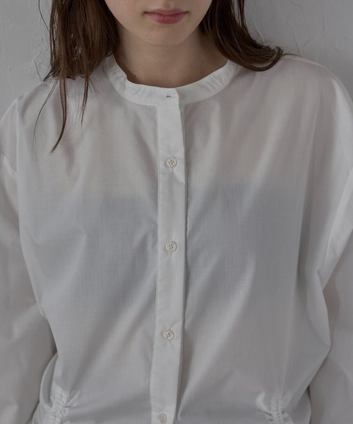 MINERTE(ミネルテ)の「【MINERTE】front ribbon shirt / フロントギャザーリボンシャツ(シャツ/ブラウス・レディース・ベージュ/ライトイエロー/オフホワイト/チャコールグレー・FREE)」の17枚目の写真