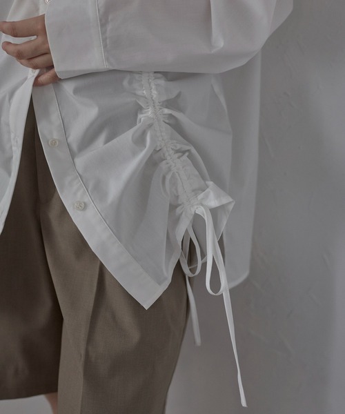 MINERTE(ミネルテ)の「【MINERTE】front ribbon shirt / フロントギャザーリボンシャツ(シャツ/ブラウス・レディース・ベージュ/ライトイエロー/オフホワイト/チャコールグレー・FREE)」の18枚目の写真
