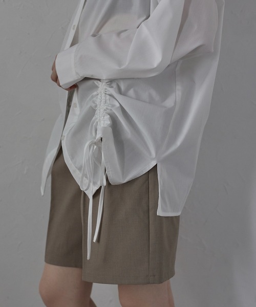 MINERTE(ミネルテ)の「【MINERTE】front ribbon shirt / フロントギャザーリボンシャツ(シャツ/ブラウス・レディース・ベージュ/ライトイエロー/オフホワイト/チャコールグレー・FREE)」の19枚目の写真