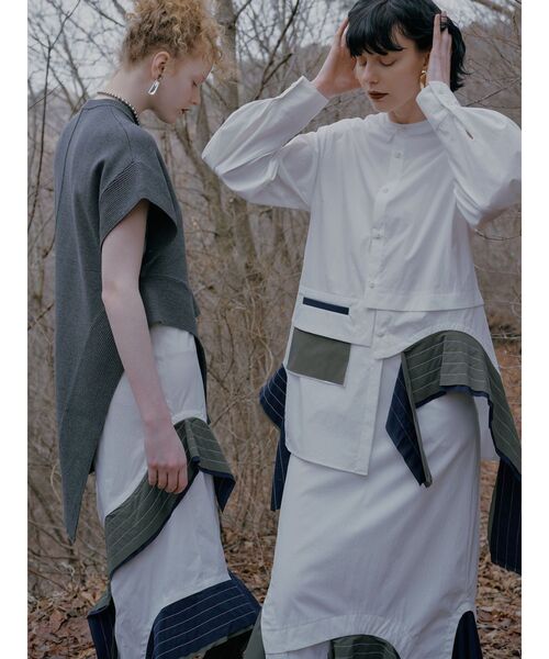 UN3D.（アンスリード）の「LAYER PARTS SK / レイヤーパーツスカート（スカート・レディース・ブラック/ホワイト/その他1・36/38）」の5枚目の写真