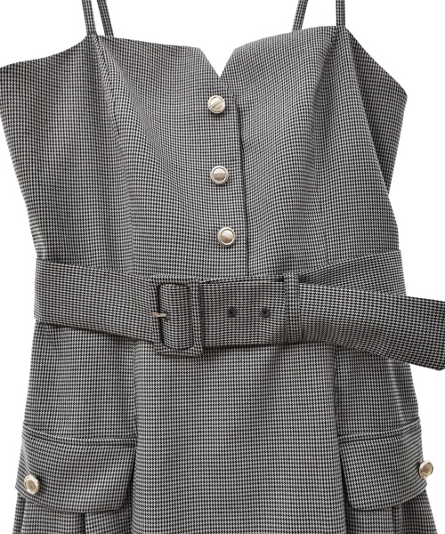 31 Sons de mode（トランテアン　ソン　ドゥ　モード）の「ミリタリー釦ジャンスカ（ジャンパースカート・レディース・モカ/グレー・36/38）」の8枚目の写真