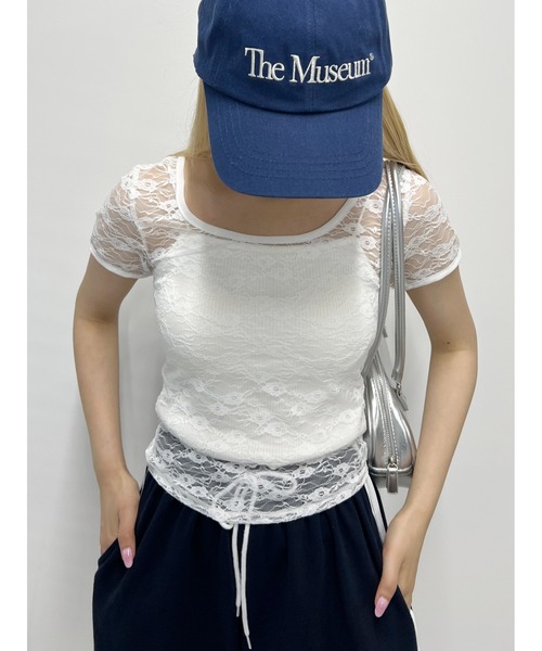 WC（ダブル シー）の「コンパクトレースTシャツ（Tシャツ/カットソー・レディース・ブラック/ホワイト・FREE）」の10枚目の写真