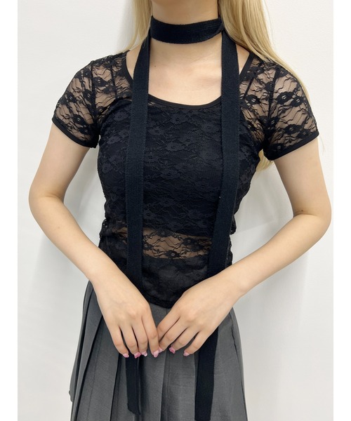 WC（ダブル シー）の「コンパクトレースTシャツ（Tシャツ/カットソー・レディース・ブラック/ホワイト・FREE）」の22枚目の写真