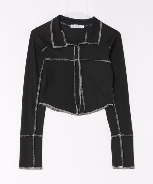 Mayree（メイリー）の「【Mayree】メロウ トップス　襟付き カットソー（Tシャツ/カットソー・レディース・ブラック・SMALL/MEDIUM）」の6枚目の写真