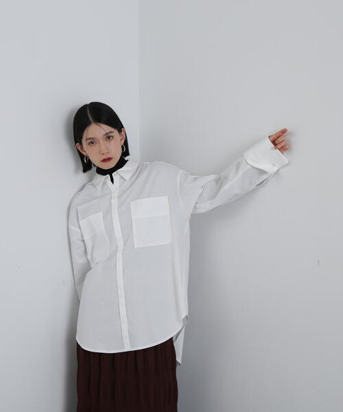 N.（N. Natural Beauty Basic）（エヌエヌナチュラルビューティーベーシック）の「◆オーバーサイズシャツ（シャツ/ブラウス・レディース・ピンク/オフホワイト/ブルー系その他/ブルー・MEDIUM）」の13枚目の写真