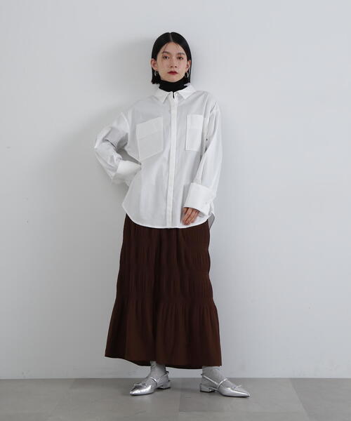 N.（N. Natural Beauty Basic）（エヌエヌナチュラルビューティーベーシック）の「◆オーバーサイズシャツ（シャツ/ブラウス・レディース・ピンク/オフホワイト/ブルー系その他/ブルー・MEDIUM）」の14枚目の写真
