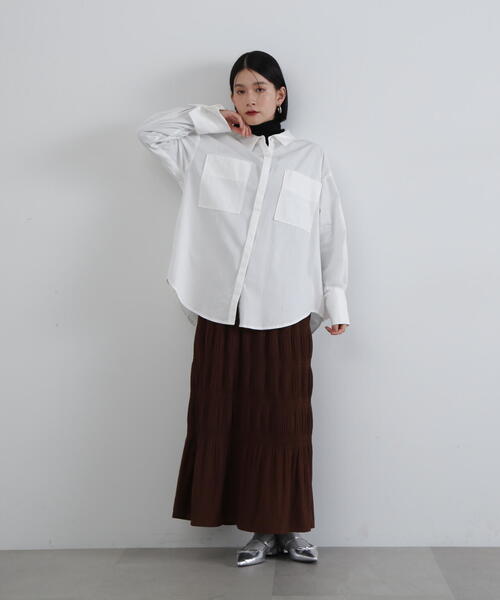 N.（N. Natural Beauty Basic）（エヌエヌナチュラルビューティーベーシック）の「◆オーバーサイズシャツ（シャツ/ブラウス・レディース・ピンク/オフホワイト/ブルー系その他/ブルー・MEDIUM）」の17枚目の写真