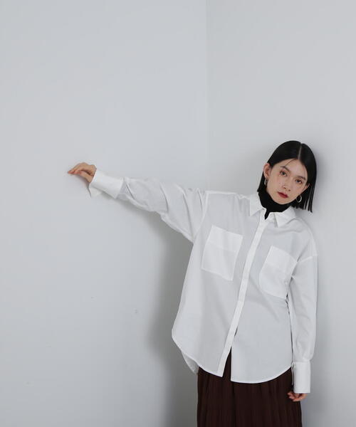 N.（N. Natural Beauty Basic）（エヌエヌナチュラルビューティーベーシック）の「◆オーバーサイズシャツ（シャツ/ブラウス・レディース・ピンク/オフホワイト/ブルー系その他/ブルー・MEDIUM）」の18枚目の写真