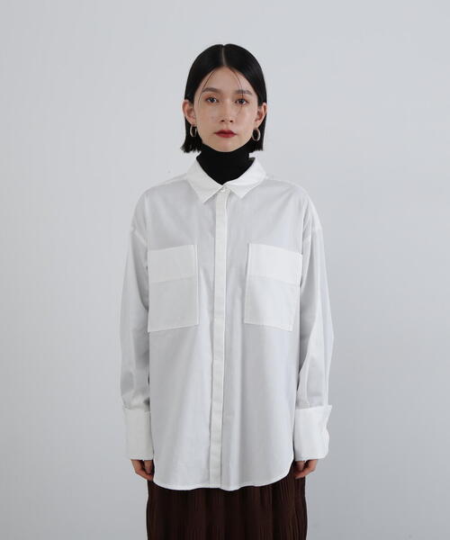 N.（N. Natural Beauty Basic）（エヌエヌナチュラルビューティーベーシック）の「◆オーバーサイズシャツ（シャツ/ブラウス・レディース・ピンク/オフホワイト/ブルー系その他/ブルー・MEDIUM）」の19枚目の写真