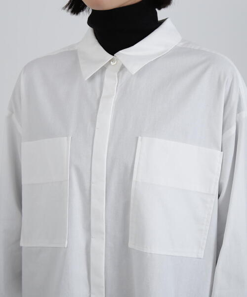 N.（N. Natural Beauty Basic）（エヌエヌナチュラルビューティーベーシック）の「◆オーバーサイズシャツ（シャツ/ブラウス・レディース・ピンク/オフホワイト/ブルー系その他/ブルー・MEDIUM）」の22枚目の写真