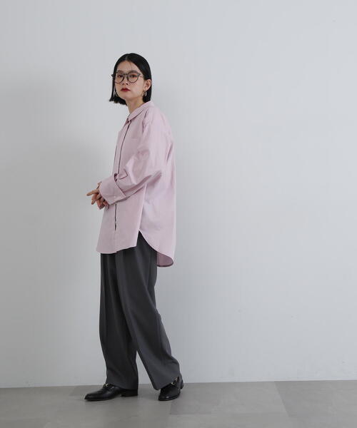 N.（N. Natural Beauty Basic）（エヌエヌナチュラルビューティーベーシック）の「◆オーバーサイズシャツ（シャツ/ブラウス・レディース・ピンク/オフホワイト/ブルー系その他/ブルー・MEDIUM）」の5枚目の写真