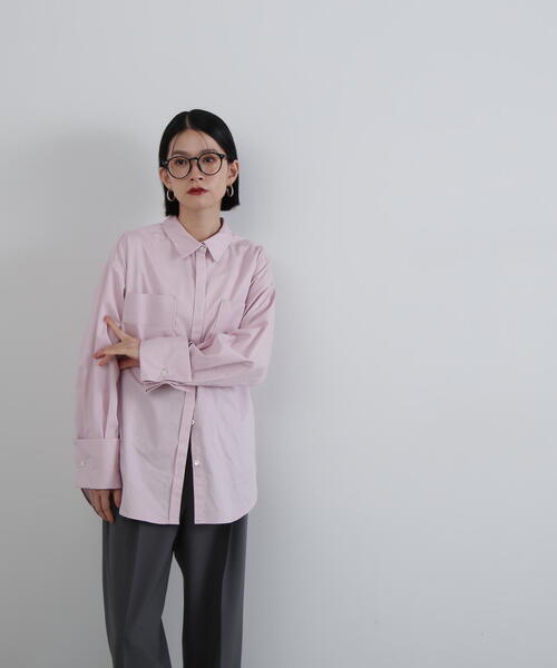 N.（N. Natural Beauty Basic）（エヌエヌナチュラルビューティーベーシック）の「◆オーバーサイズシャツ（シャツ/ブラウス・レディース・ピンク/オフホワイト/ブルー系その他/ブルー・MEDIUM）」の6枚目の写真