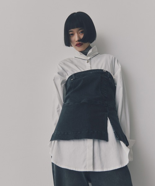 N.（N. Natural Beauty Basic）（エヌエヌナチュラルビューティーベーシック）の「◆オーバーサイズシャツ（シャツ/ブラウス・レディース・ピンク/オフホワイト/ブルー系その他/ブルー・MEDIUM）」の2枚目の写真