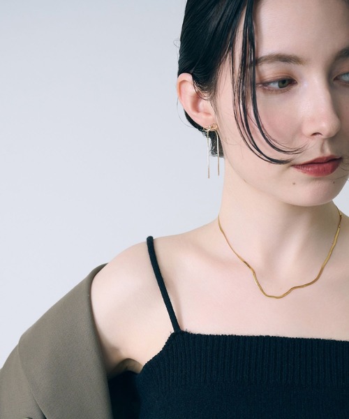 【特別な日に極上の贅沢を】PHOEBE PHILO チェーンリンク ピアス セール】スウェイリボンチェーンピアス（ピアス（両耳用