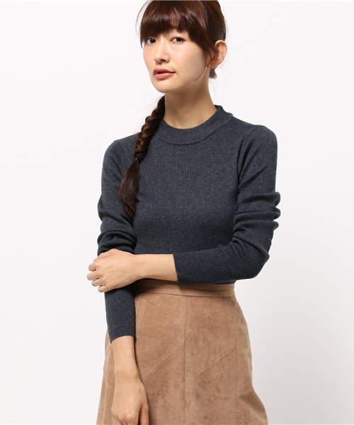 ikka（イッカ）の「Sdv 12Gリブハイネックニット（ニット/セーター・レディース・オフホワイト/チャコールグレー/ブラック・MEDIUM/LARGE）」の3枚目の写真