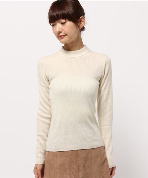 ikka（イッカ）の「Sdv 12Gリブハイネックニット（ニット/セーター・レディース・オフホワイト/チャコールグレー/ブラック・MEDIUM/LARGE）」の4枚目の写真