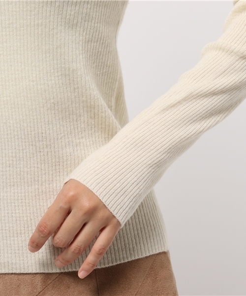 ikka（イッカ）の「Sdv 12Gリブハイネックニット（ニット/セーター・レディース・オフホワイト/チャコールグレー/ブラック・MEDIUM/LARGE）」の9枚目の写真