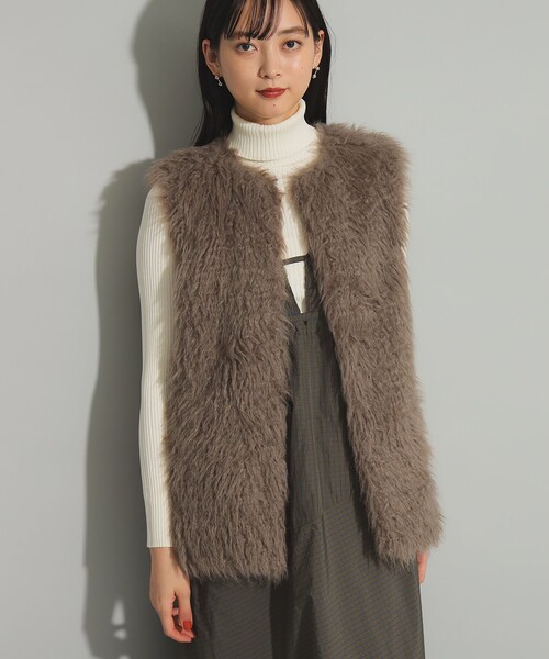 【セール】フェイクファー クルーネック ベスト（ベスト）｜Ray BEAMS（レイビームス）