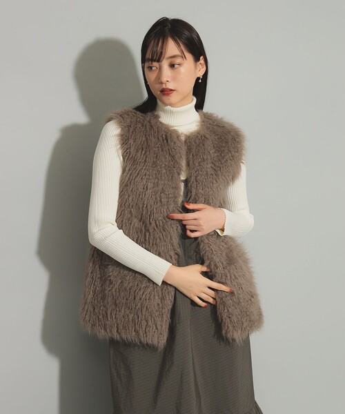 【セール】フェイクファー クルーネック ベスト（ベスト）｜Ray BEAMS（レイビームス）