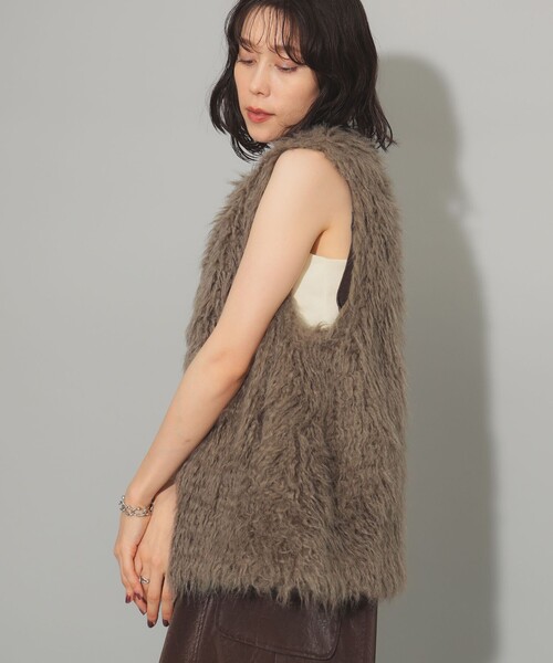 【セール】フェイクファー クルーネック ベスト（ベスト）｜Ray BEAMS（レイビームス）