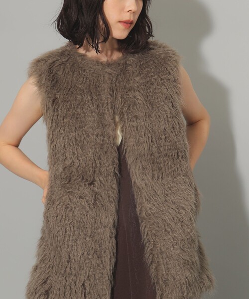 【セール】フェイクファー クルーネック ベスト（ベスト）｜Ray BEAMS（レイビームス）