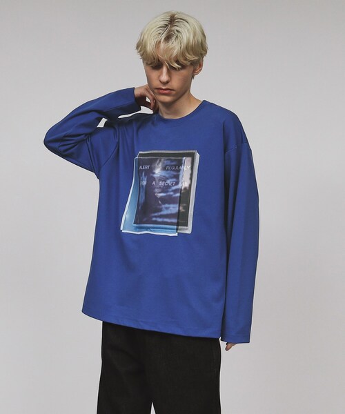 tk.TAKEO KIKUCHI（ティーケータケオキクチ）の「◆コラージュカットソー（Tシャツ/カットソー・メンズ・ブルー系その他/ブラック/オフホワイト・03/02）」の17枚目の写真