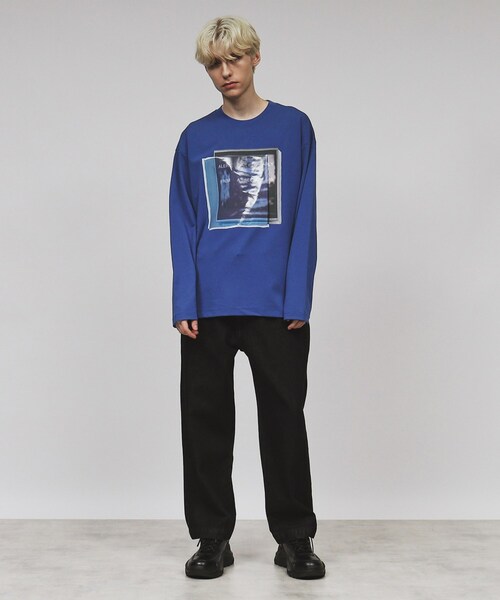 tk.TAKEO KIKUCHI（ティーケータケオキクチ）の「◆コラージュカットソー（Tシャツ/カットソー・メンズ・ブルー系その他/ブラック/オフホワイト・03/02）」の18枚目の写真