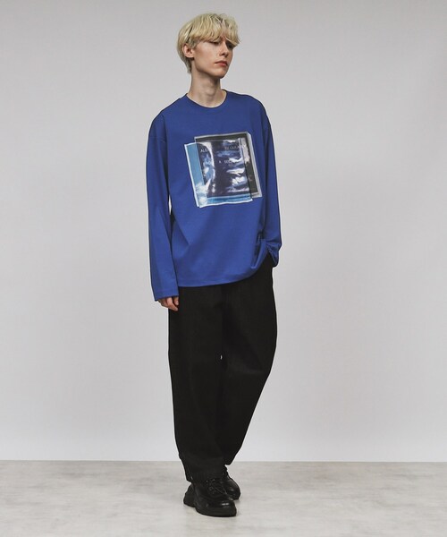 tk.TAKEO KIKUCHI（ティーケータケオキクチ）の「◆コラージュカットソー（Tシャツ/カットソー・メンズ・ブルー系その他/ブラック/オフホワイト・03/02）」の7枚目の写真