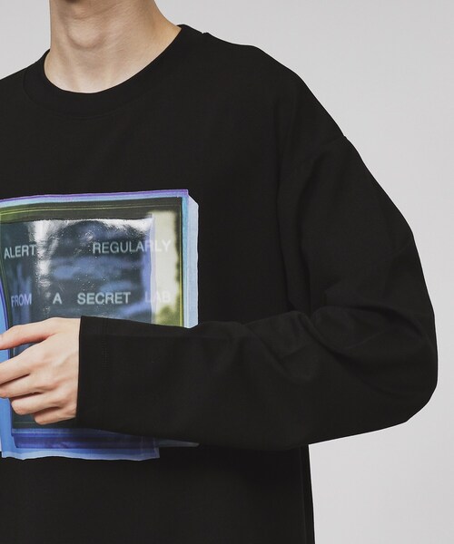 tk.TAKEO KIKUCHI（ティーケータケオキクチ）の「◆コラージュカットソー（Tシャツ/カットソー・メンズ・ブルー系その他/ブラック/オフホワイト・03/02）」の5枚目の写真