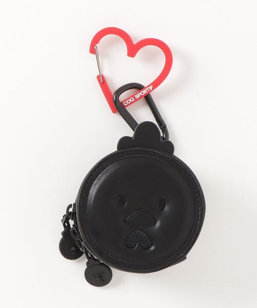 ブラックキャラクター ボールホルダー 3個用 ハートカラビナ付き（ゴルフグッズ）｜le coq sportif GOLF（ルコックスポルティフゴルフ）