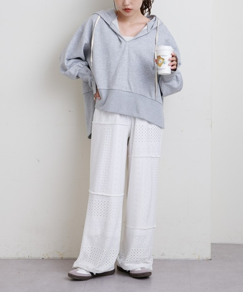 CIAOPANIC TYPY(チャオパニックティピー)の「■【2サイズ展開】カットレース切替イージーパンツ(その他パンツ・レディース・ブラック/ホワイト・MEDIUM/SMALL)」の14枚目の写真