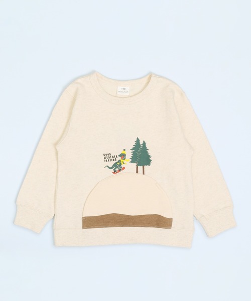 SKAPE(エスケープ)の「サークルポケトレーナー(スウェット・キッズ・アイボリー/ブラック・90cm/130cm/80cm/100cm/120cm/110cm)」の1枚目の写真