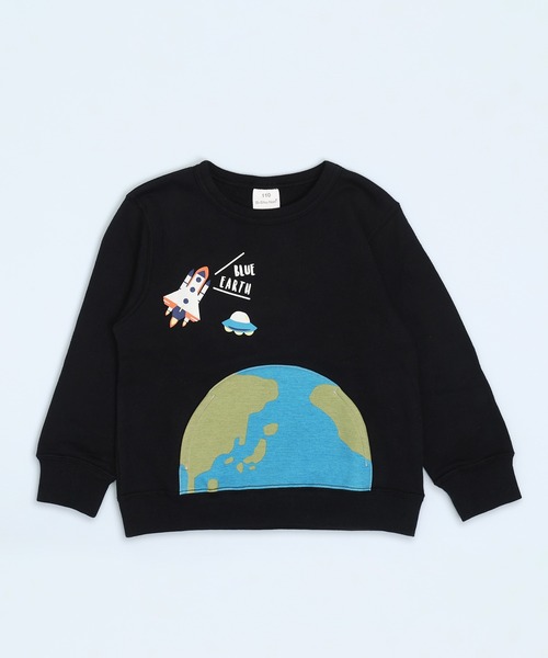 SKAPE(エスケープ)の「サークルポケトレーナー(スウェット・キッズ・アイボリー/ブラック・90cm/130cm/80cm/100cm/120cm/110cm)」の2枚目の写真